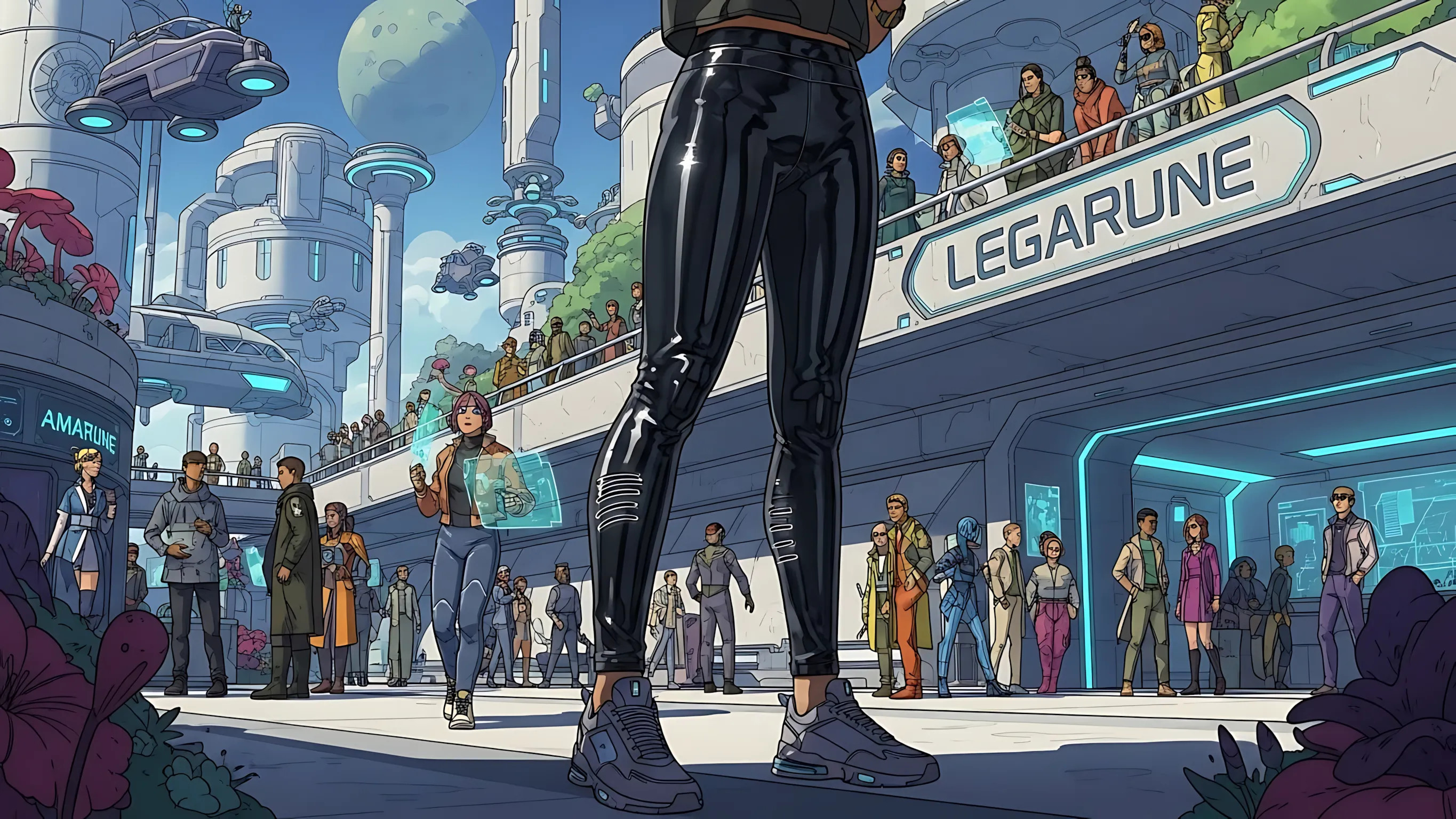 legarune art scenes images leggings cool fantasy neo future -17